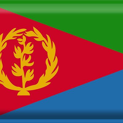 Targa in metallo Bandiera Eritrea 40x30 cm Bandiera dell'Eritrea