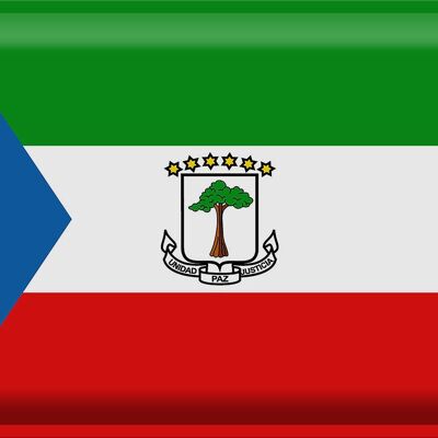 Targa in metallo Bandiera Guinea Equatoriale 40x30cm Bandiera