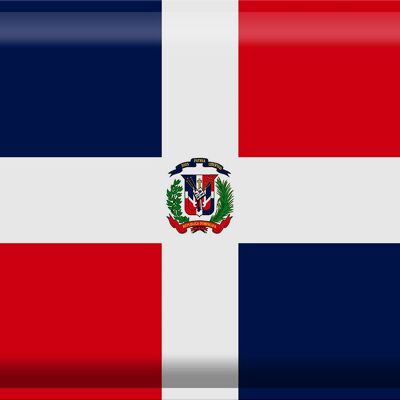 Bandera de cartel de hojalata Bandera de República Dominicana 40x30cm