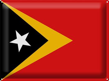 Signe en étain drapeau du Timor oriental 40x30cm drapeau du Timor oriental 1