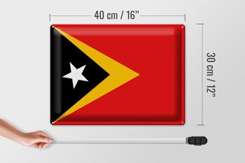 Signe en étain drapeau du Timor oriental 40x30cm drapeau du Timor oriental 4