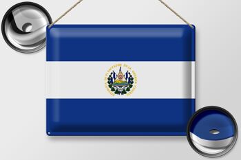 Signe en étain drapeau du Salvador 40x30cm drapeau du Salvador 2