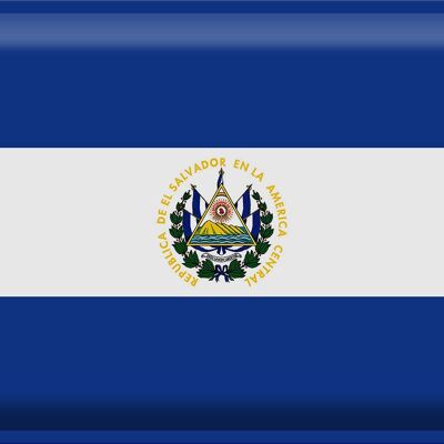 Cartel de chapa Bandera de El Salvador 40x30cm Bandera de El Salvador