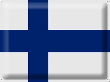 Drapeau de la Finlande en étain, 40x30cm, drapeau de la Finlande 1