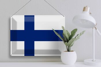 Drapeau de la Finlande en étain, 40x30cm, drapeau de la Finlande 3