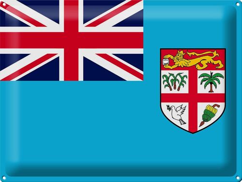 Blechschild Flagge Fidschi 40x30cm Flag of Fiji