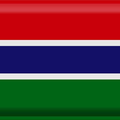 Cartel de chapa Bandera de Gambia 40x30cm Bandera de Gambia