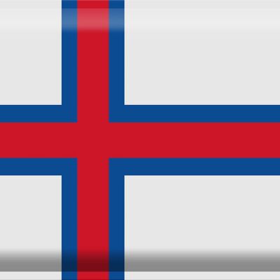 Cartel de chapa Bandera de las Islas Feroe 40x30cm Bandera de las Islas Feroe