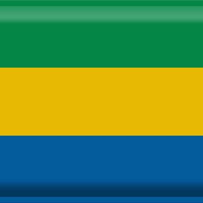 Blechschild Flagge Gabun 40x30cm Flag of Gabon