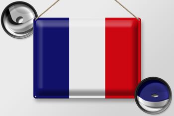 Signe en étain drapeau France 40x30cm drapeau de la France 2