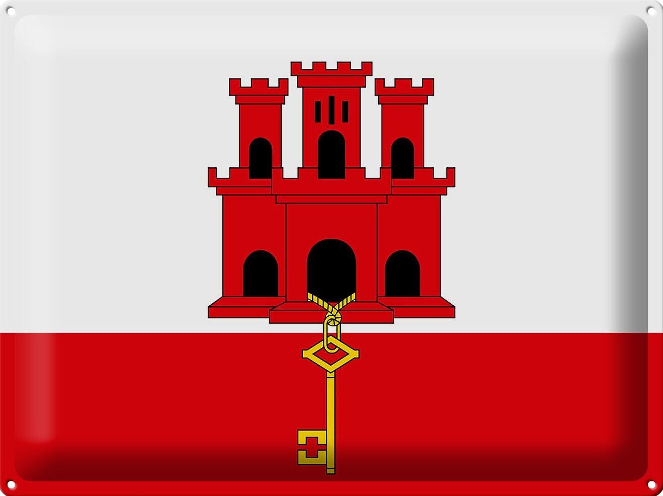 Blechschild Flagge Gibraltar 40x30cm Flag of Gibraltar