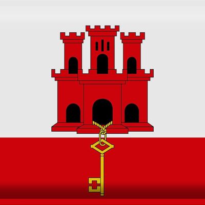 Blechschild Flagge Gibraltar 40x30cm Flag of Gibraltar