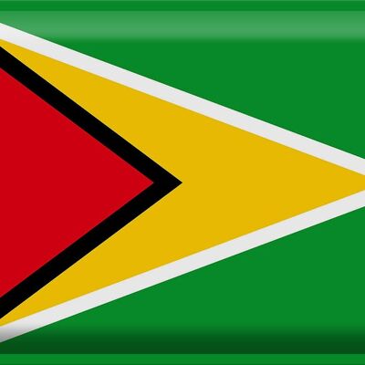 Blechschild Flagge Guyana 40x30cm Flag of Guyana