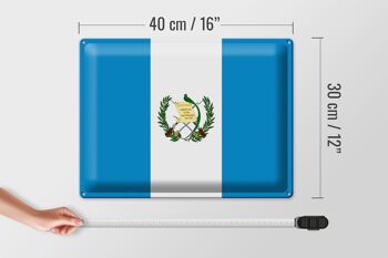 Signe en étain drapeau Guatemala 40x30cm drapeau du Guatemala 4