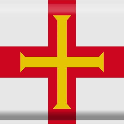 Cartel de chapa Bandera de Guernsey 40x30cm Bandera de Guernsey