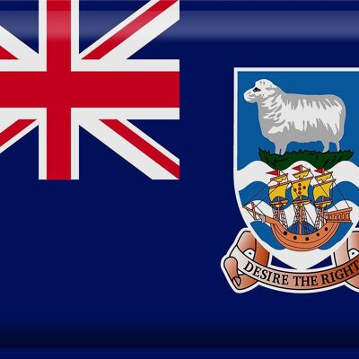 Targa in metallo Bandiera Isole Falkland 40x30 cm Isole Falkland