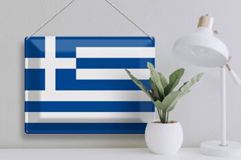 Signe en étain drapeau Grèce 40x30cm drapeau de la Grèce 3