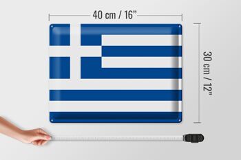 Signe en étain drapeau Grèce 40x30cm drapeau de la Grèce 4