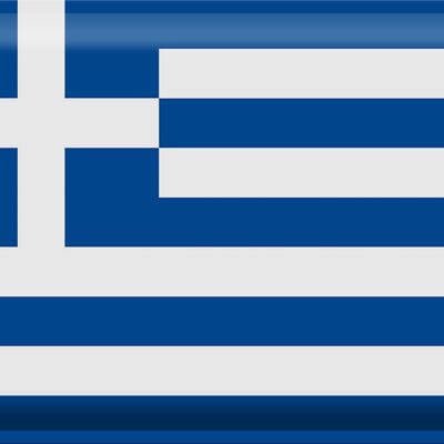 Targa in metallo Bandiera Grecia 40x30 cm Bandiera della Grecia