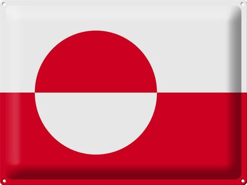 Blechschild Flagge Grönland 40x30cm Flag of Greenland