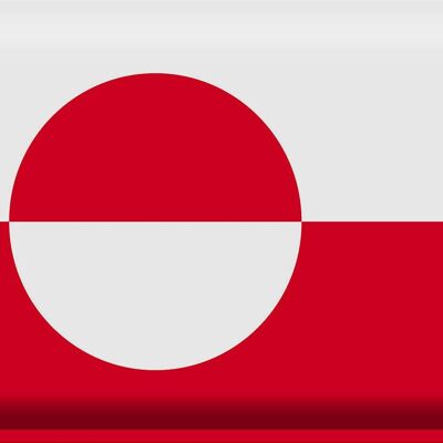 Blechschild Flagge Grönland 40x30cm Flag of Greenland