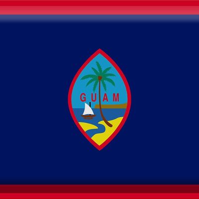 Targa in metallo Bandiera di Guam 40x30 cm Bandiera di Guam