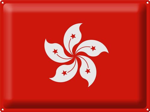 Blechschild Flagge Hongkong 40x30cm Flag of Hong Kong