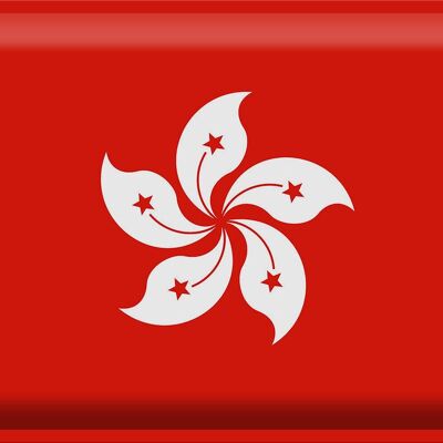 Blechschild Flagge Hongkong 40x30cm Flag of Hong Kong