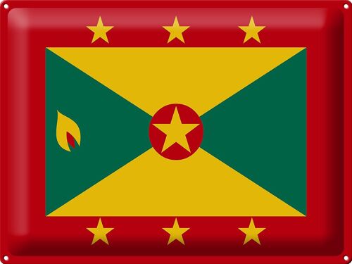 Blechschild Flagge Grenada 40x30cm Flag of Grenada