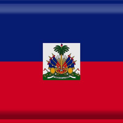 Targa in metallo Bandiera Haiti 40x30 cm Bandiera di Haiti