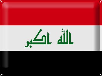 Signe en étain drapeau Irak 40x30cm drapeau de l'irak 1