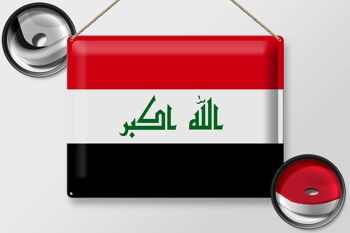Signe en étain drapeau Irak 40x30cm drapeau de l'irak 2
