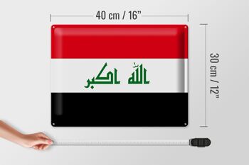 Signe en étain drapeau Irak 40x30cm drapeau de l'irak 4