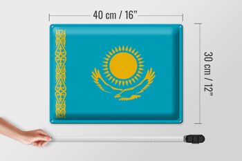 Signe en étain Drapeau du Kazakhstan 40x30cm Drapeau du Kazakhstan 4