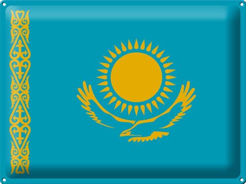 Blechschild Flagge Kasachstan 40x30cm Flag of Kazakhstan