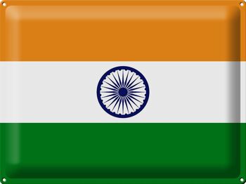 Panneau en étain drapeau de l'inde, 40x30cm, drapeau de l'inde 1