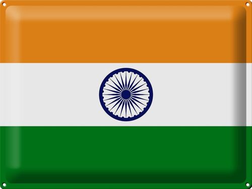 Blechschild Flagge Indien 40x30cm Flag of India