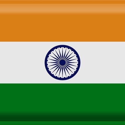 Targa in metallo Bandiera India 40x30 cm Bandiera dell'India