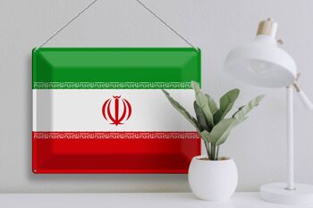 Signe en étain Drapeau de l'Iran 40x30cm Drapeau de l'Iran 3