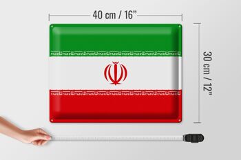 Signe en étain Drapeau de l'Iran 40x30cm Drapeau de l'Iran 4