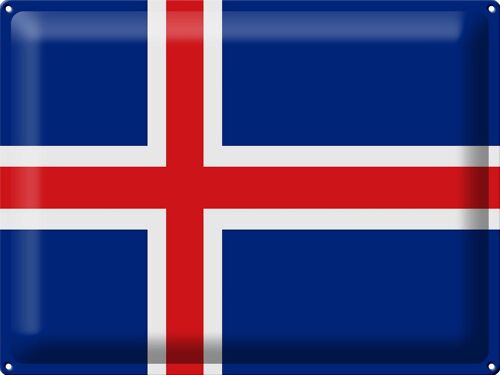 Blechschild Flagge Island 40x30cm Flag of Iceland