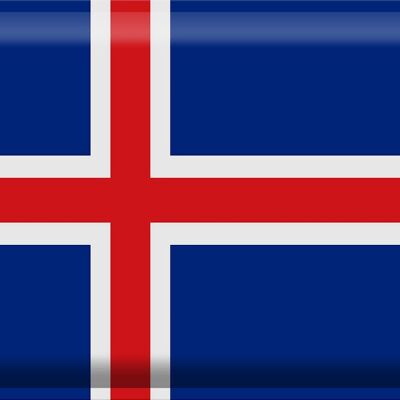 Signe en étain drapeau Islande 40x30cm drapeau de l'islande