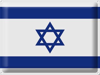 Signe en étain drapeau d'israël 40x30cm, drapeau d'israël 1