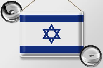 Signe en étain drapeau d'israël 40x30cm, drapeau d'israël 2