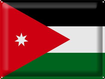 Signe en étain drapeau de la Jordanie 40x30cm drapeau de la Jordanie 1
