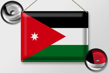 Signe en étain drapeau de la Jordanie 40x30cm drapeau de la Jordanie 2