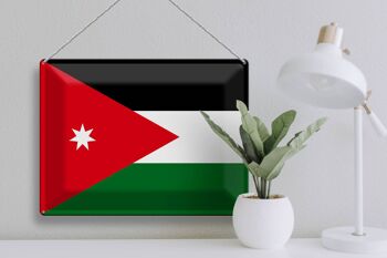 Signe en étain drapeau de la Jordanie 40x30cm drapeau de la Jordanie 3