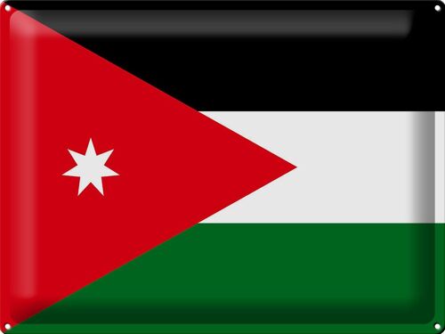 Blechschild Flagge Jordanien 40x30cm Flag of Jordan