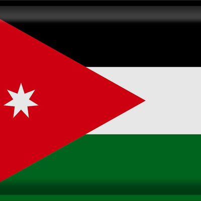 Blechschild Flagge Jordanien 40x30cm Flag of Jordan