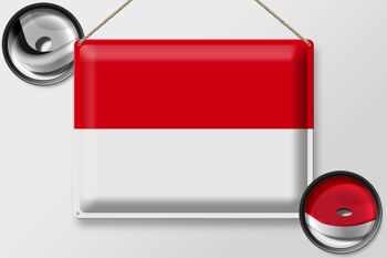 Drapeau en étain de l'indonésie, 40x30cm, drapeau de l'indonésie 2